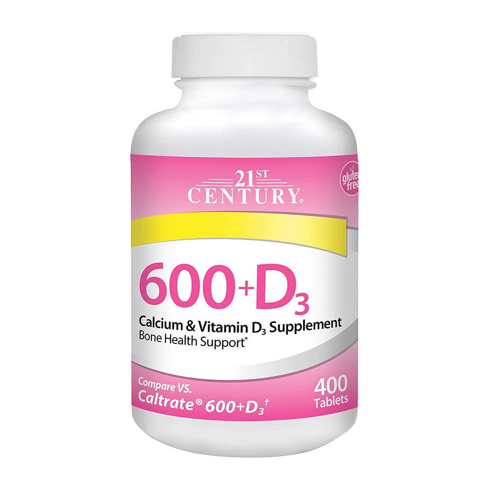 21st Century Vitamins Calcium 600 mg + Vitamin D Caps, 400 Ea